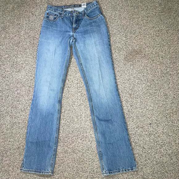 Cruel Girl Denim - Cruel Girl Low Rise Relaxed Jeans, Size 3 Long, Vintage Medium Wash Western
